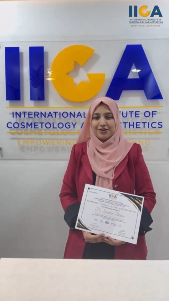 Dr. Fatima, IICA clinical cosmetology graduate